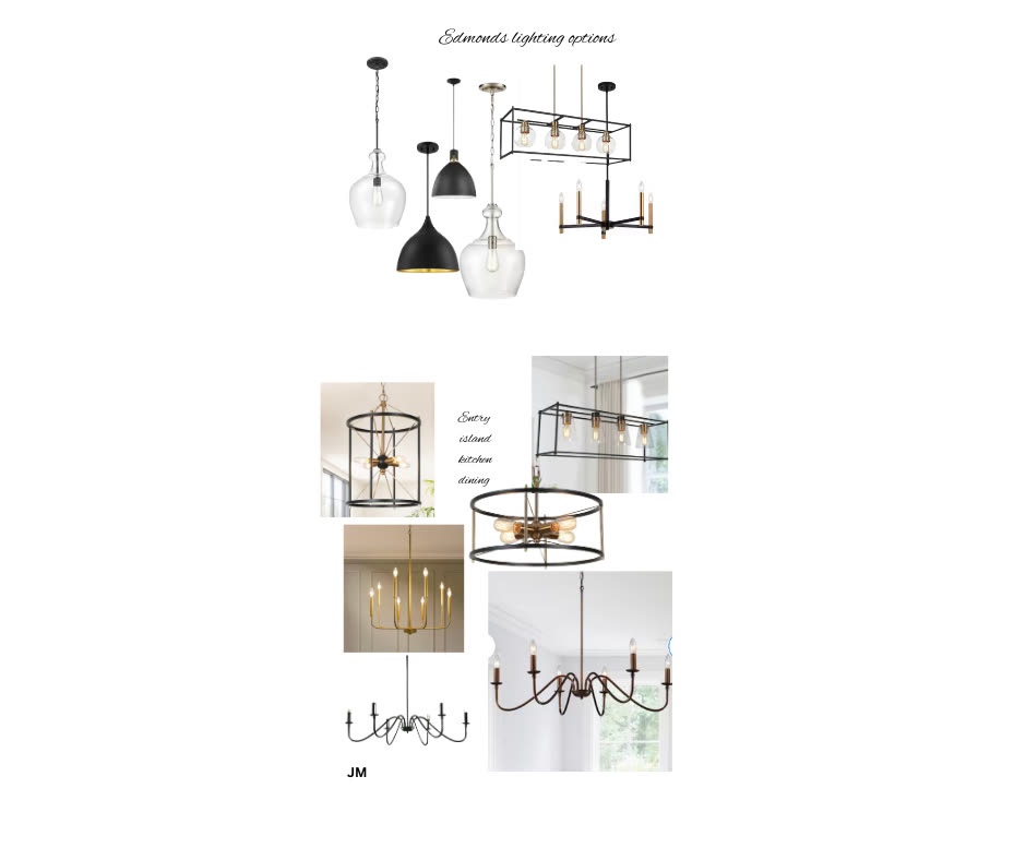 Edmonds lighting plan design board.