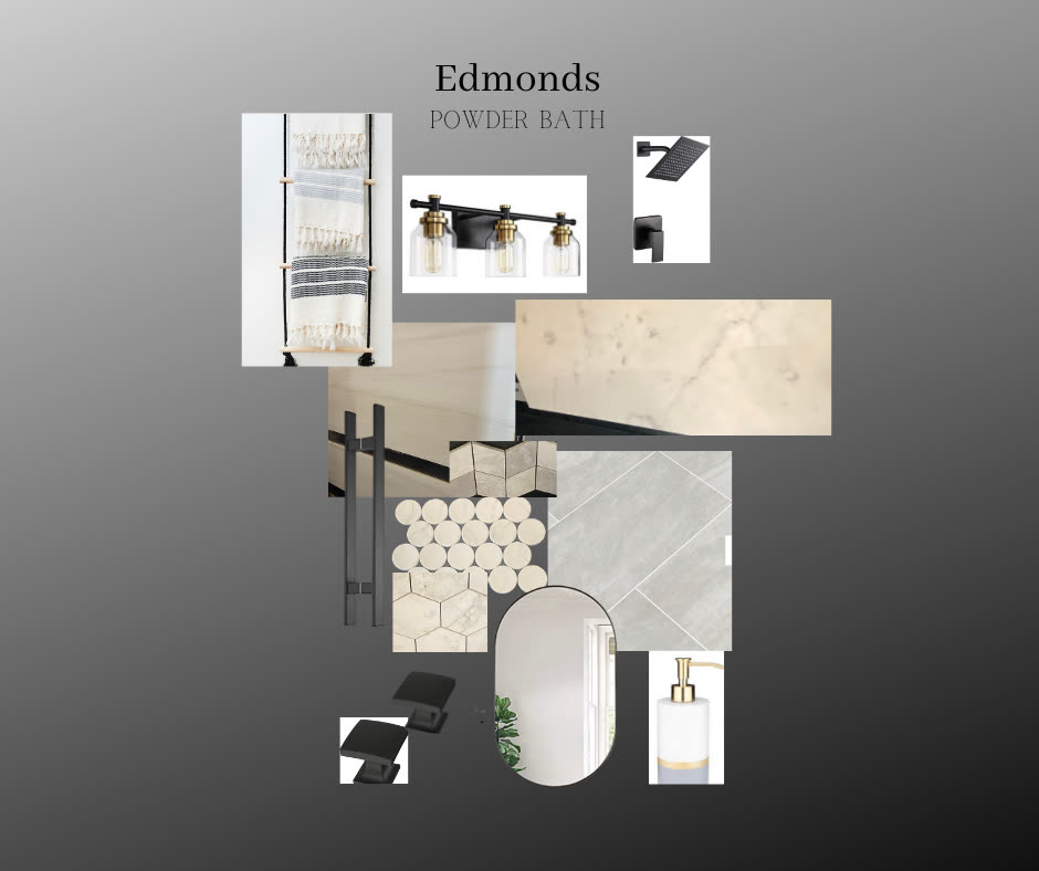 Edmonds powder room design board.